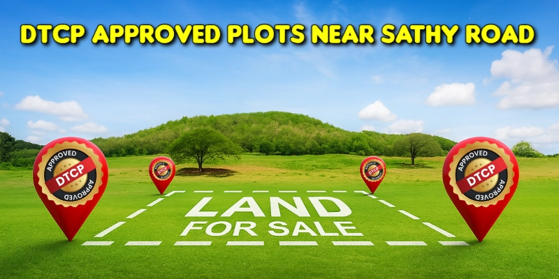 DTCP approved residential plots with clear titles and wide roads available near Sathy Road, Coimbatore
